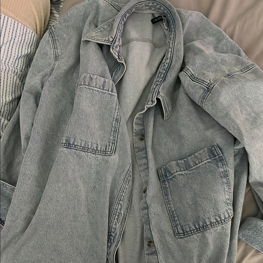 Oversized Denim Jacket in Light Blue